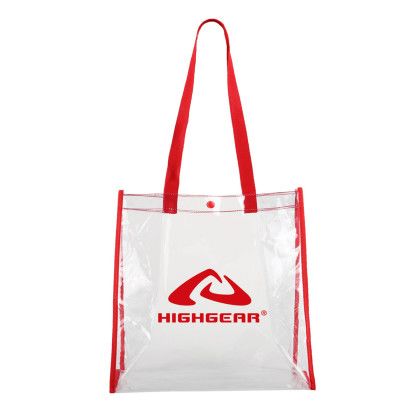 Custom Clear Stadium Tote - Red Custom Clear Stadium Tote - Red