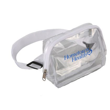 Custom Clear Over-The-Shoulder Bag - White Angle View Custom Clear Over-The-Shoulder Bag - White Angle View