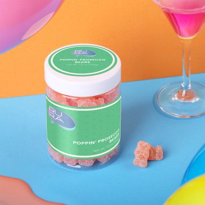 Custom Poppin' Prosecco Bears: Large Jar - Lifestyle Custom Poppin' Prosecco Bears: Large Jar - Lifestyle