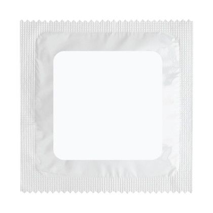 Custom Individual Condom with Square 4 Color Process Printing Decal - Front View 