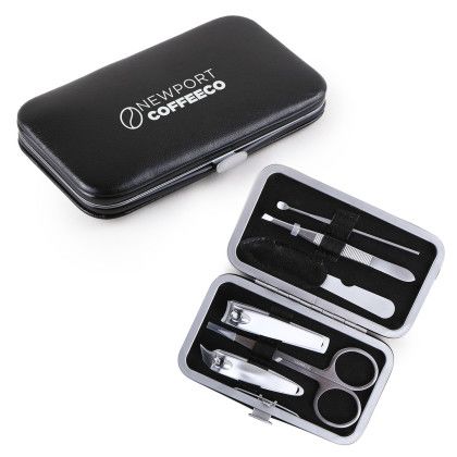 Custom 6 pc. Manicure Set - Black Front View