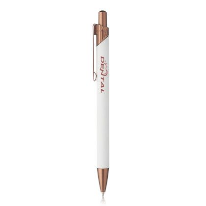 Custom Conroe Geometric Ballpoint Pen - White Custom Conroe Geometric Ballpoint Pen - White