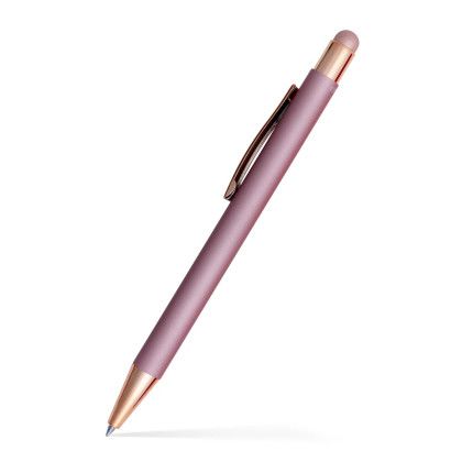 Custom Fleetwood Stylus Satin Soft Touch Gel Click Pen Recycled- Low Quantities - Rose Gold