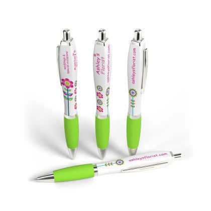 Custom Full Color 3 Panel Squared Basset Ad Pen- Low Quantities - Green Custom Full Color 3 Panel Squared Basset Ad Pen- Low Quantities - Green