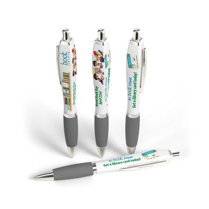 Custom Full Color 3 Panel Squared Basset Ad Pen- Low Quantities - Gun Metal Custom Full Color 3 Panel Squared Basset Ad Pen- Low Quantities - Gun Metal
