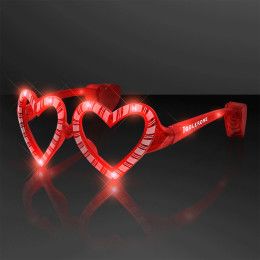 Custom Holiday Hearts Light Up Candy Cane Glasses Custom Holiday Hearts Light Up Candy Cane Glasses
