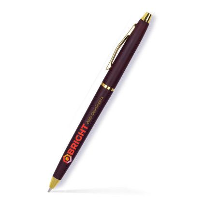 Custom Lodger Twist Pen - Silver Accents- Low Quantities - Burgundy