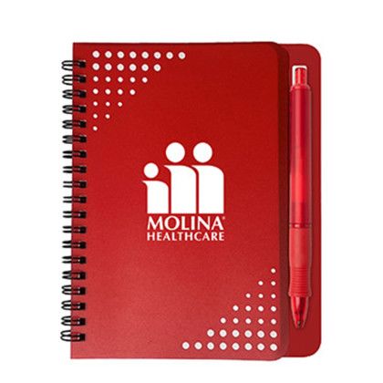 Custom 5" x 7" Havana Notebook w/Pen - Red Custom 5" x 7" Havana Notebook w/Pen - Red