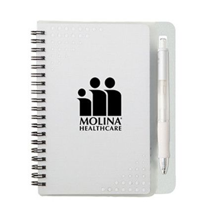 Custom 5" x 7" Havana Notebook w/Pen - Frost Custom 5" x 7" Havana Notebook w/Pen - Frost