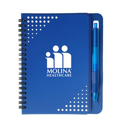 Custom 5" x 7" Havana Notebook w/Pen - Blue Custom 5" x 7" Havana Notebook w/Pen - Blue