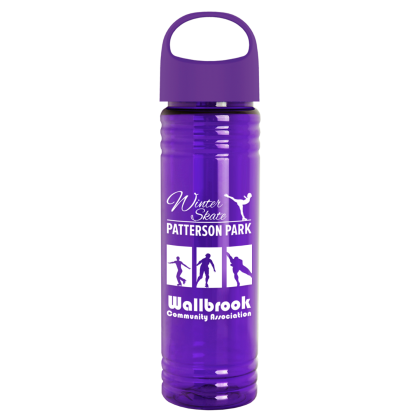 Custom 24 Oz. Slim Fit UpCycle RPET Bottles With Oval Crest Lid - Translucent violet Custom 24 Oz. Slim Fit UpCycle RPET Bottles With Oval Crest Lid - Translucent violet