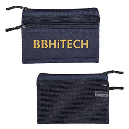 Custom rPET Mesh Tech Pouch - Navy Custom rPET Mesh Tech Pouch - Navy