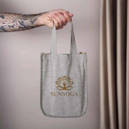 Custom Quetico 10 oz Cotton & Jute Fashion Tote - Lifestyle Custom Quetico 10 oz Cotton & Jute Fashion Tote - Lifestyle