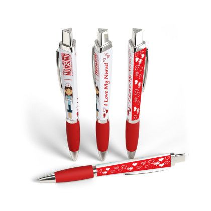 Custom Retractable Performance Pen with Clip- Low Quantities - Red Custom Retractable Performance Pen with Clip- Low Quantities - Red