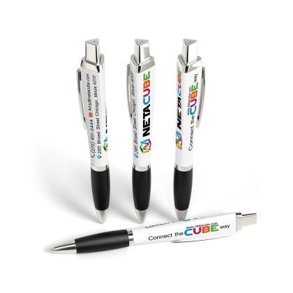 Custom Retractable Performance Pen with Clip- Low Quantities - Black Custom Retractable Performance Pen with Clip- Low Quantities - Black
