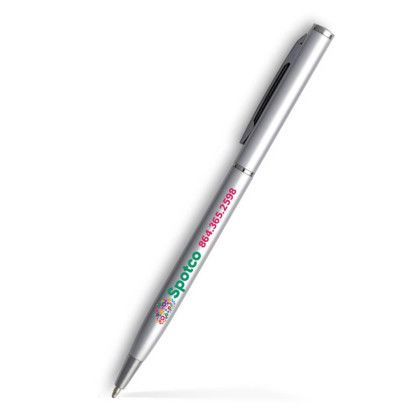 Custom Slim Twist Metal Pen (Silver) - Low Quantities - Silver Custom Slim Twist Metal Pen (Silver) - Low Quantities - Silver