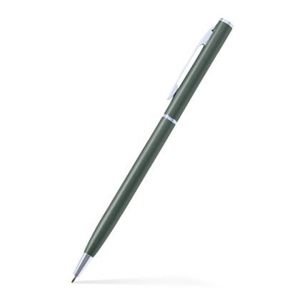 Custom Slim Twist Metal Pen (Silver) - Low Quantities - Green Custom Slim Twist Metal Pen (Silver) - Low Quantities - Green
