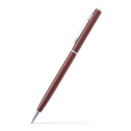Custom Slim Twist Metal Pen (Silver) - Low Quantities - Burgundy Custom Slim Twist Metal Pen (Silver) - Low Quantities - Burgundy