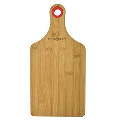 Custom Bamboo Cheese Board with Silicone Ring - Red Custom Bamboo Cheese Board with Silicone Ring - Red