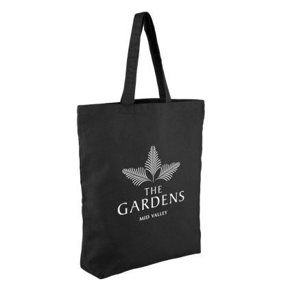 Custom 6 oz Cornelius Cotton Tote - Black Side View 