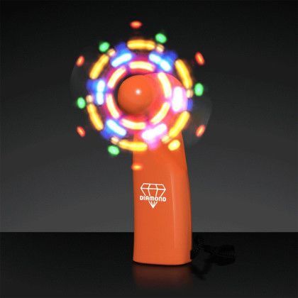 Custom LED Mini Fans with Orange Handles