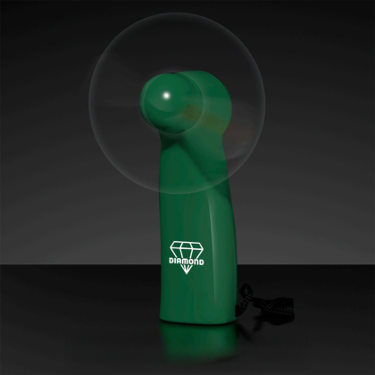 Custom Pre-Programmed Green Mini Fans with Green LEDs Custom Pre-Programmed Green Mini Fans with Green LEDs
