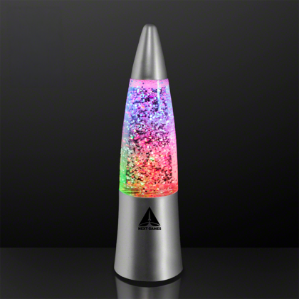 Custom Silver LED Glitter Lamp