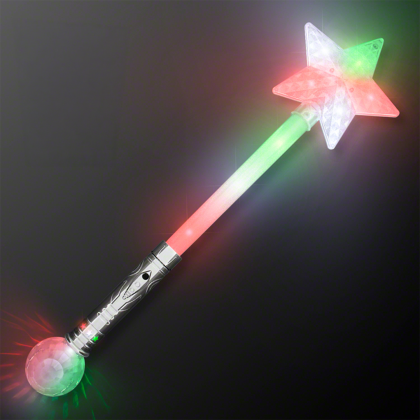 Custom Jumbo Star Wand with Fun Flashing Lights 21" - In Use Custom Jumbo Star Wand with Fun Flashing Lights 21" - In Use
