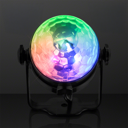 Custom Instant Party Light Projector - 5" LED Disco Lamp with Remote - Front View 