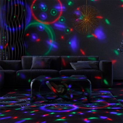 Custom Instant Party Light Projector - 5" LED Disco Lamp with Remote - Lifestyle View 