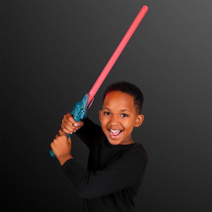 Custom Dragon Light Up Saber Swords with "Rawr" Sound Effect - Lifestyle View 
