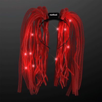Custom Light Up Hair Noodles Headband - Bright Red