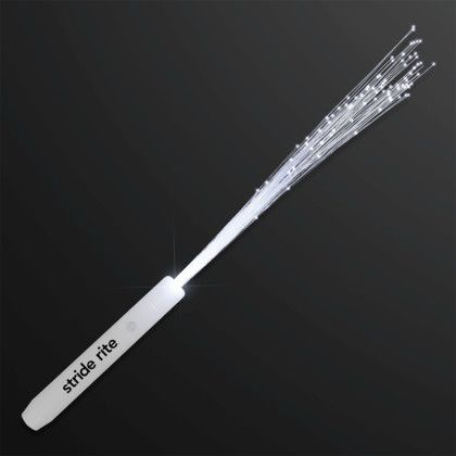 Custom White Flashing Stick Wands with White Sparkle Fibers