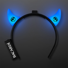 Custom Blue Horned Devil Headband with LEDs