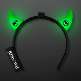 Custom Light Up Green Devil Horns