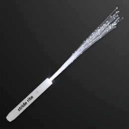 Custom White Flashing Stick Wands with White Sparkle Fibers Custom White Flashing Stick Wands with White Sparkle Fibers
