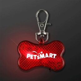 Custom Red LED Dog Bone Pet Safety Lights
