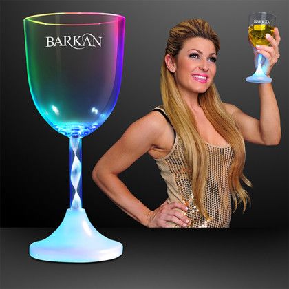 Custom Wine LED Spiral Stem Glass - Multicolor Lifestyle View Custom Wine LED Spiral Stem Glass - Multicolor Lifestyle View