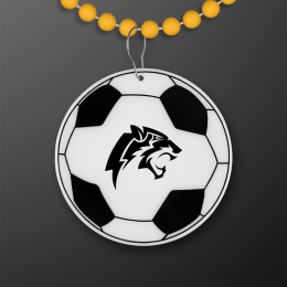 Custom Soccer Ball Medallion with Golden Yellow Beaded Necklace (Non Light Up) Custom Soccer Ball Medallion with Golden Yellow Beaded Necklace (Non Light Up)