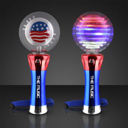 Custom Light Up Magic Spinning American Flags Custom Light Up Magic Spinning American Flags