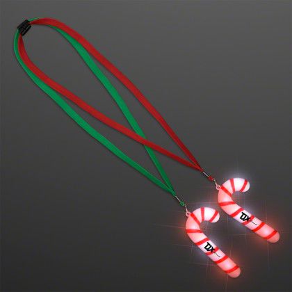 Custom Light Up Candy Cane Necklaces Custom Light Up Candy Cane Necklaces