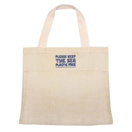 Custom Reusable Cotton Mesh Tote Bag - Natural