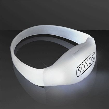 Custom White LED Flashing Sound Activated Bracelets Custom White LED Flashing Sound Activated Bracelets