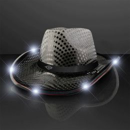 Custom Black Sequin Cowboy Hat with Black Band