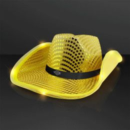 Custom Shiny Gold Cowboy Hat with Black Band