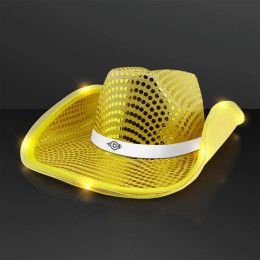Custom Shiny Gold Cowboy Hat with White Band