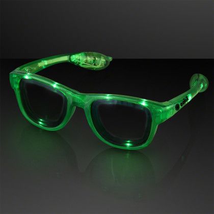 Custom Green Light Up LED Sunglasses Custom Green Light Up LED Sunglasses