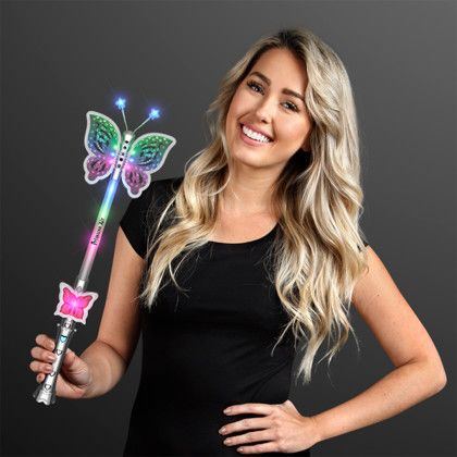 Custom Light Up Pretty Butterfly Wand - In use