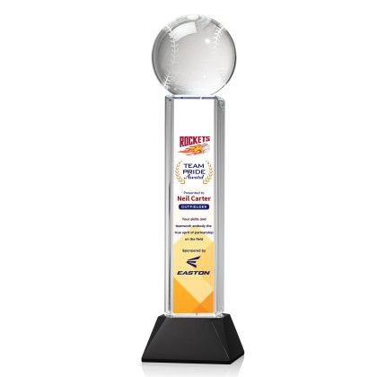 Custom Baseball Full Color Award on Stowe Black Base X-Large