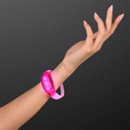Custom Pink LED Flashing Sound Activated Bracelets Custom Pink LED Flashing Sound Activated Bracelets